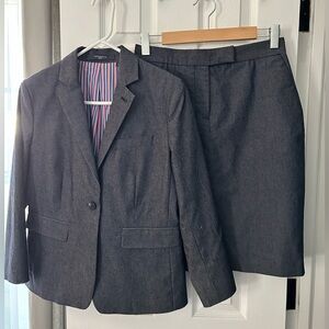 Liz Claiborne Denim Blazer & Skirt Set